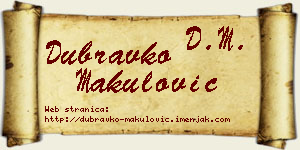 Dubravko Makulović vizit kartica